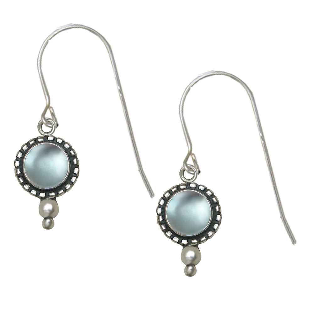 Sterling Silver Blue Topaz Gemstone Drop Dangle Earrings